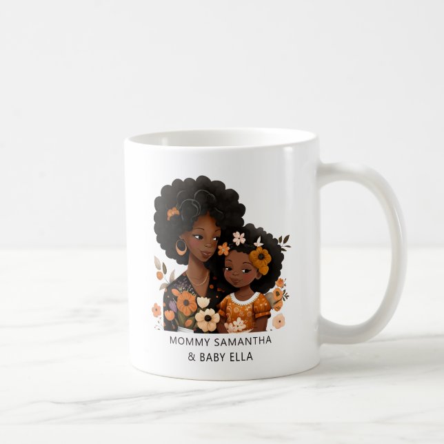 Caneca De Café Linda mãe negra e filha (16) (Direita)