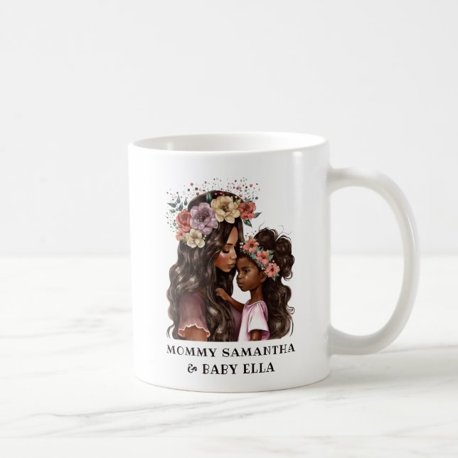 Caneca De Café Linda mãe negra e filha (2) (Direita)