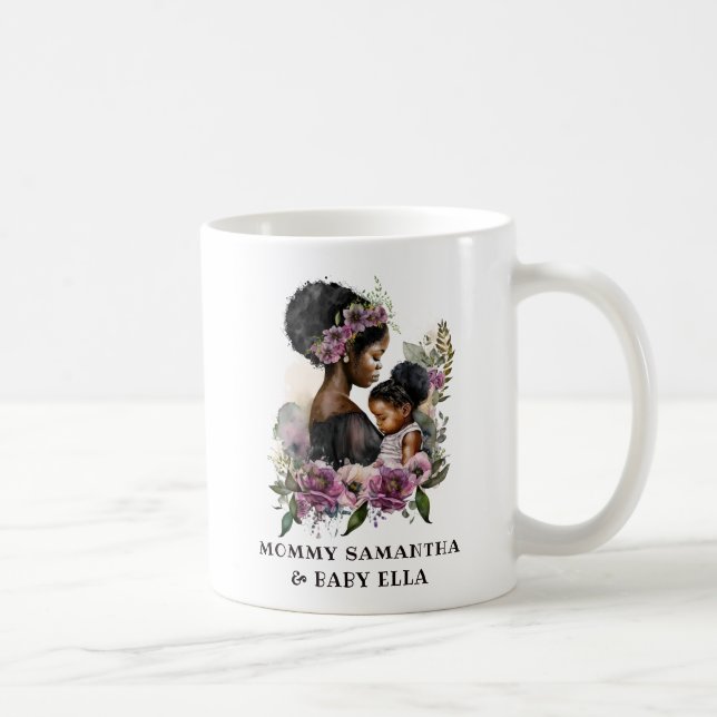 Caneca De Café Linda mãe negra e filha (6) (Direita)