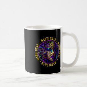 Caneca De Café Linda Mardi Gras Mulher Em Mask Mardi Gras