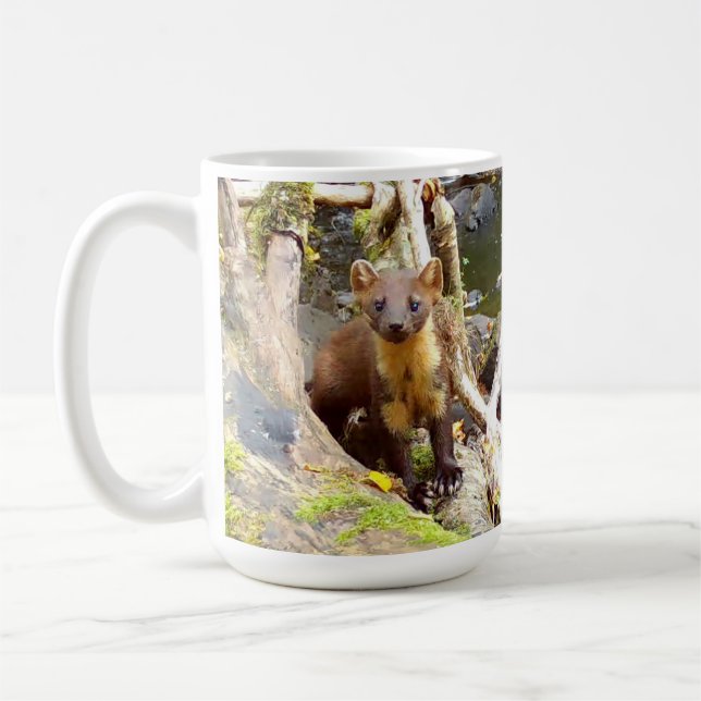 Caneca De Café Linda Marta Florestal da Vida Selvagem Descansando (Esquerda)