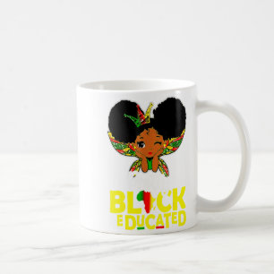 Caneca De Café Linda Menina Negra Educada Mês da História Negra C