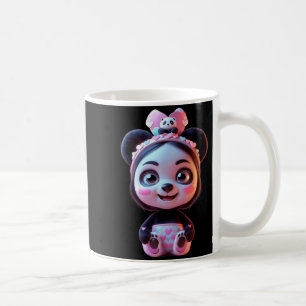 Caneca De Café Linda Menina Panda Rosa Design Divertido Unisex pa