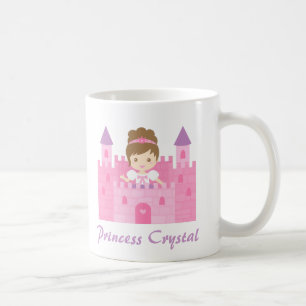 Caneca De Café Linda Menina Princesa no Castelo Rosa