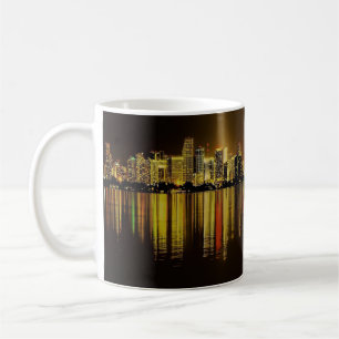 Caneca De Café Linda Panorâmica Miami Skyline