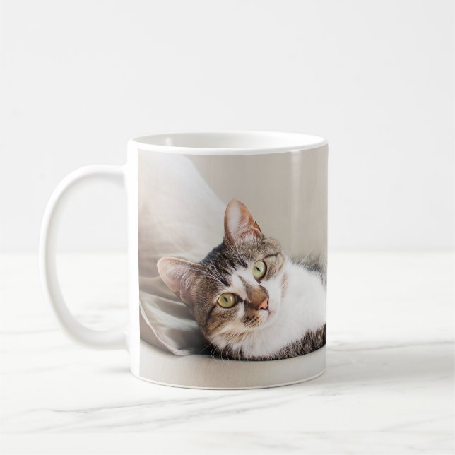 Caneca De Café Linda Pata de Gato Amigo Felino (Esquerda)