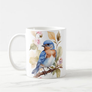 Caneca De Café Linda pintura de aquarela Bluebird