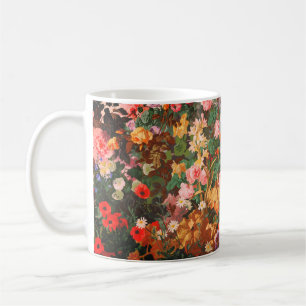 Caneca De Café Linda pintura floral de flores coloridas vintage