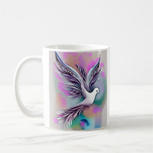 Caneca De Café Linda Porta de Aquarela Eetérea Branca