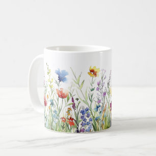 Caneca De Café Linda Primavera Meadow Flowers Wrap