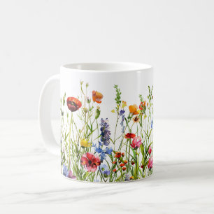 Caneca De Café Linda Primavera Meadow Flowers Wrap