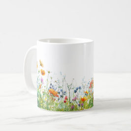 Caneca De Café Linda Primavera Meadow Flowers Wrap