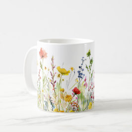 Caneca De Café Linda Primavera Meadow Flowers Wrap