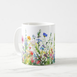 Caneca De Café Linda Primavera Meadow Flowers Wrap