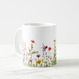 Caneca De Café Linda Primavera Meadow Flowers Wrap