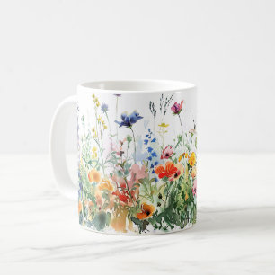 Caneca De Café Linda Primavera Meadow Flowers Wrap
