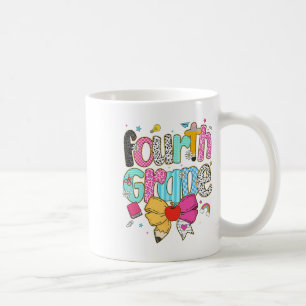 Caneca De Café Linda Professora de Quarta Série Préppy Leopardo C