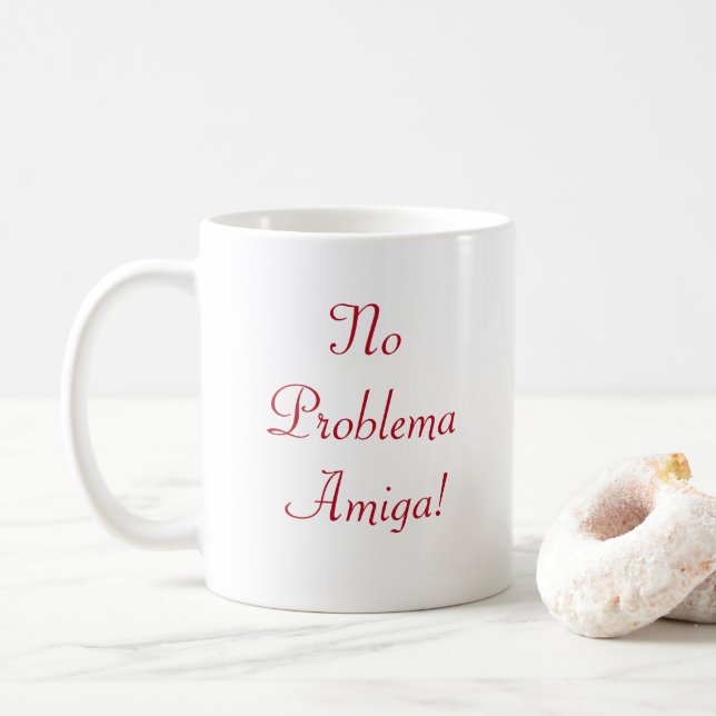 Caneca De Café Linda Sem Problema Amiga Citação Espanhola (Com Donut)