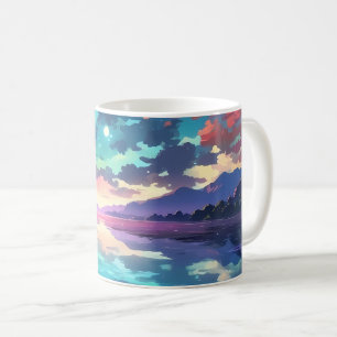 Caneca De Café Linda Tranquilidade do Lago Sunset