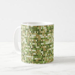 Caneca De Café Linda vovó padrão de tricô na cor verde da azeiton