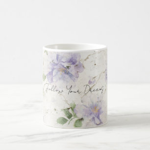 Caneca De Café Lindas Flores de Lavanda Roxa