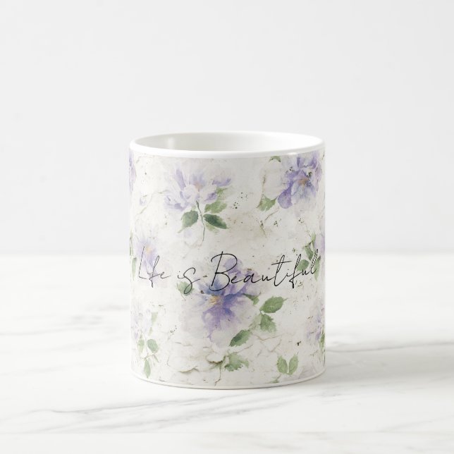 Caneca De Café Lindas Flores de Lavanda Roxa   (Centro)