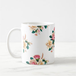 Caneca De Café Lindas flores design para canecas, vidro.
