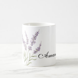 Caneca De Café Lindas Flores Lavanda