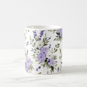 Caneca De Café Lindas Flores Lavanda