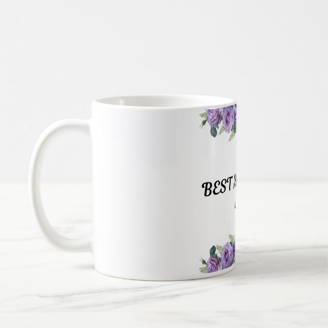 Caneca De Café Lindas flores roxas Mug para mamãe (Esquerda)