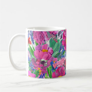 Caneca De Café Lindas flores silvestres: Artista desenhada à mão.