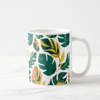 Caneca De Café Lindas Folhas de Copa