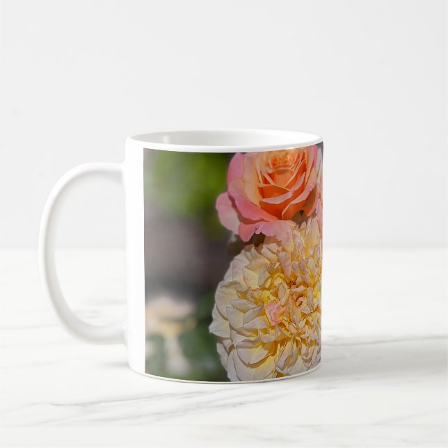 Caneca De Café Lindas Rosas Amarelas & Rosas (Esquerda)