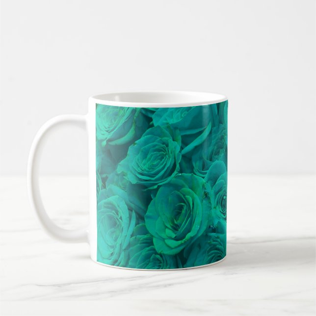 Caneca De Café Lindas rosas verdes-lacrimogêneas (Esquerda)