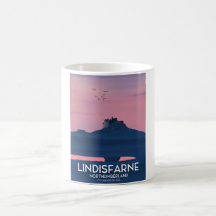 Caneca De Café Lindisfarne Northumberland Castle poster de viagen