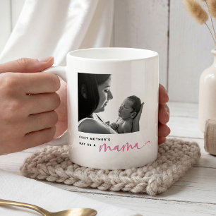 Caneca De Café Lindo 1º Dia das Mães, Colagem de Fotos da Garota 