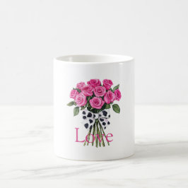 Caneca De Café Lindo Arco de Impressão de Vaca Ocidental com Rosa