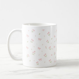 Caneca De Café Lindo Arco Rosa & Tulipa Padrão Sem Costura | Coqu