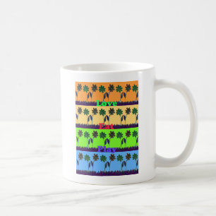Caneca De Café Lindo Colorido Comer Amar Brincar texto Floral Pop