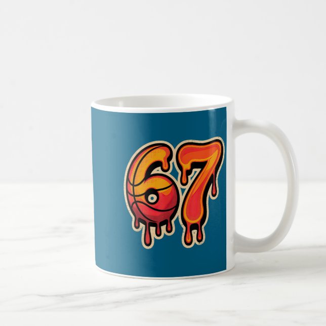 Caneca De Café Lindo Creme Seis Gotejamento Basquete Gelo 67 Sete (Direita)