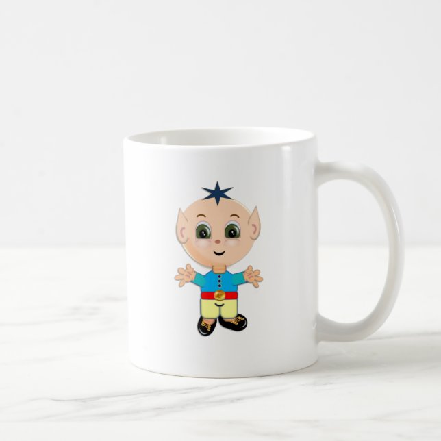 Caneca De Café Lindo elfo mágico pequeno (Direita)