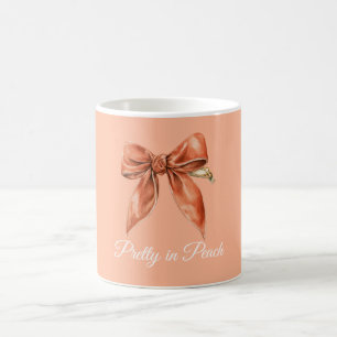 Caneca De Café Lindo em Laço de Pêssego