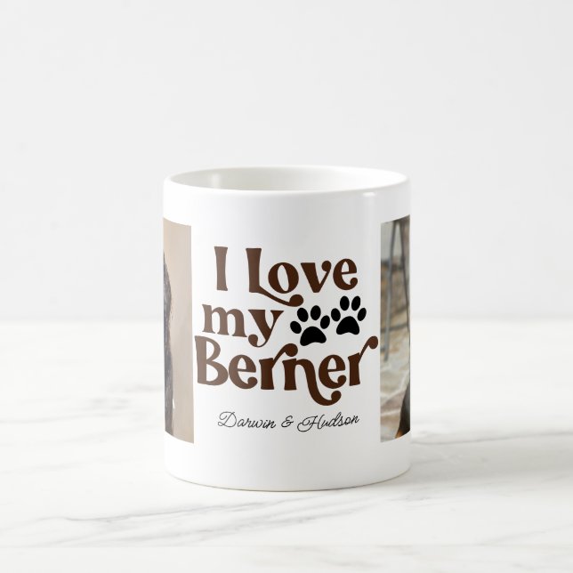 Caneca De Café Lindo Eu Amo Meu Berner Bernese Mountain Dog 2 Fot (Centro)