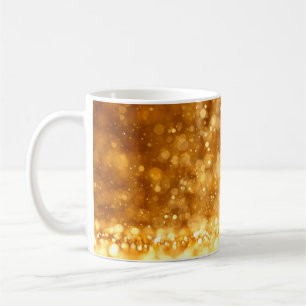 Caneca De Café Lindo fundo brilhante de ouro vermelho de luxo.