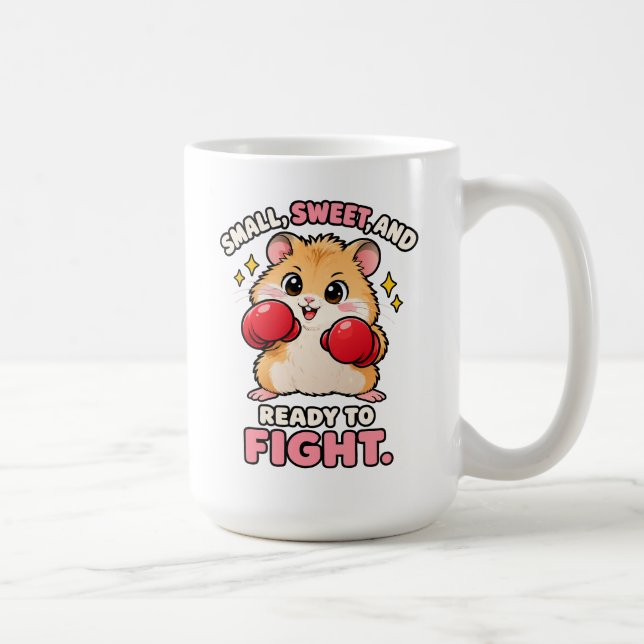 Caneca De Café Lindo hamster de boxe pronto para lutar (Direita)
