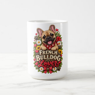 Caneca De Café Lindo Impresso de Pata Floral Amante de Bulldog Fr