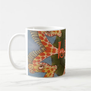 Caneca De Café Lindo incrível Girafa africana colorida em branco
