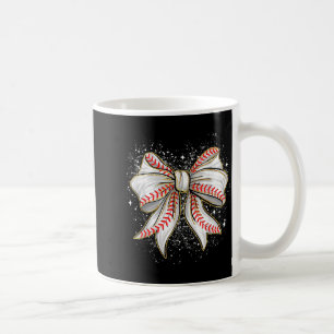 Caneca De Café Lindo laço de baseball coquette para mulheres meni