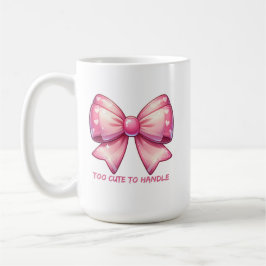 Caneca De Café Lindo Laço Rosa - Massa Cute Para Segurar
