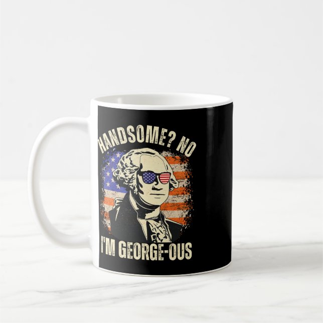 Caneca De Café Lindo Não, eu sou o Georgeous George Washington 4º (Esquerda)